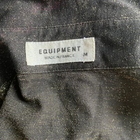 Semi-Sheer Metallic Woman's Buttoned Shirt - Picture 7 of 8